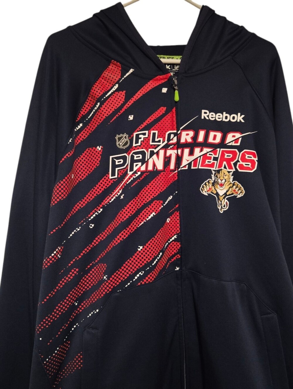 Florida Panthers Jacket Men’s 2XL Blue Reebok Center Ice NHL Hood Full Zip